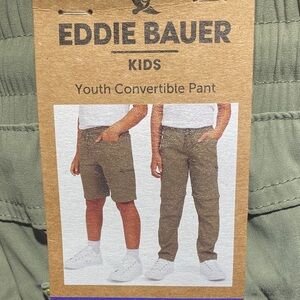 Eddie Bauer Kids Convertible Shorts - Olive size Boys Large. 14/16
